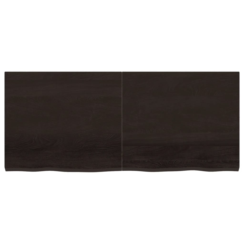 Bordplate mørkebrun 140x60x(2-4) cm behandlet heltre eik