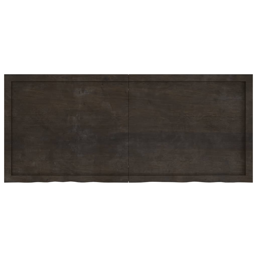Bordplate mørkebrun 140x60x(2-4) cm behandlet heltre eik