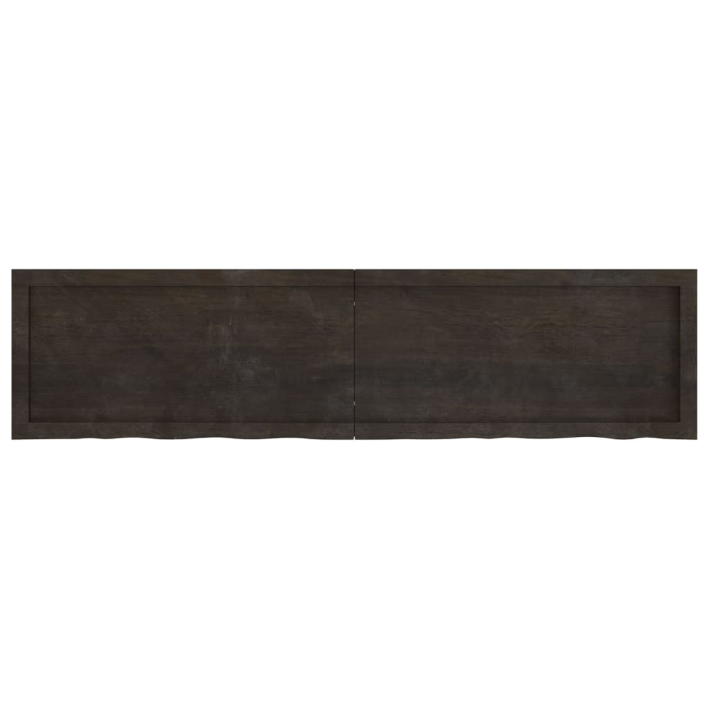 Bordplate mørkebrun 160x40x(2-6) cm behandlet heltre eik