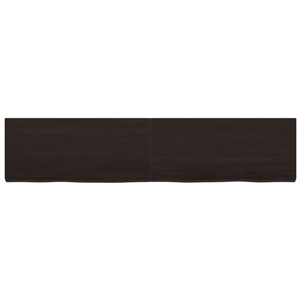 Bordplate mørkebrun 180x40x(2-6) cm behandlet heltre eik