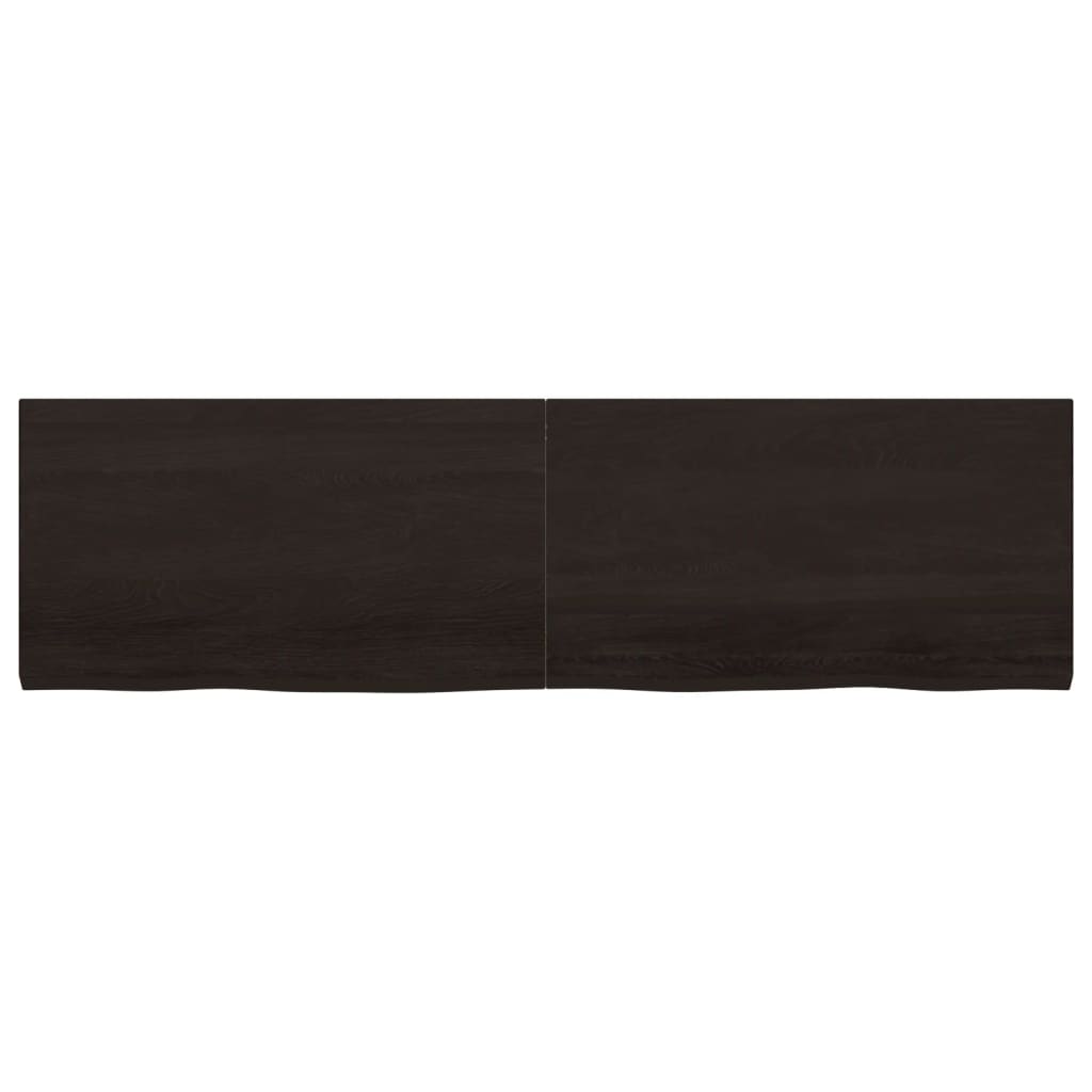Bordplate mørkebrun 180x50x(2-4) cm behandlet heltre eik