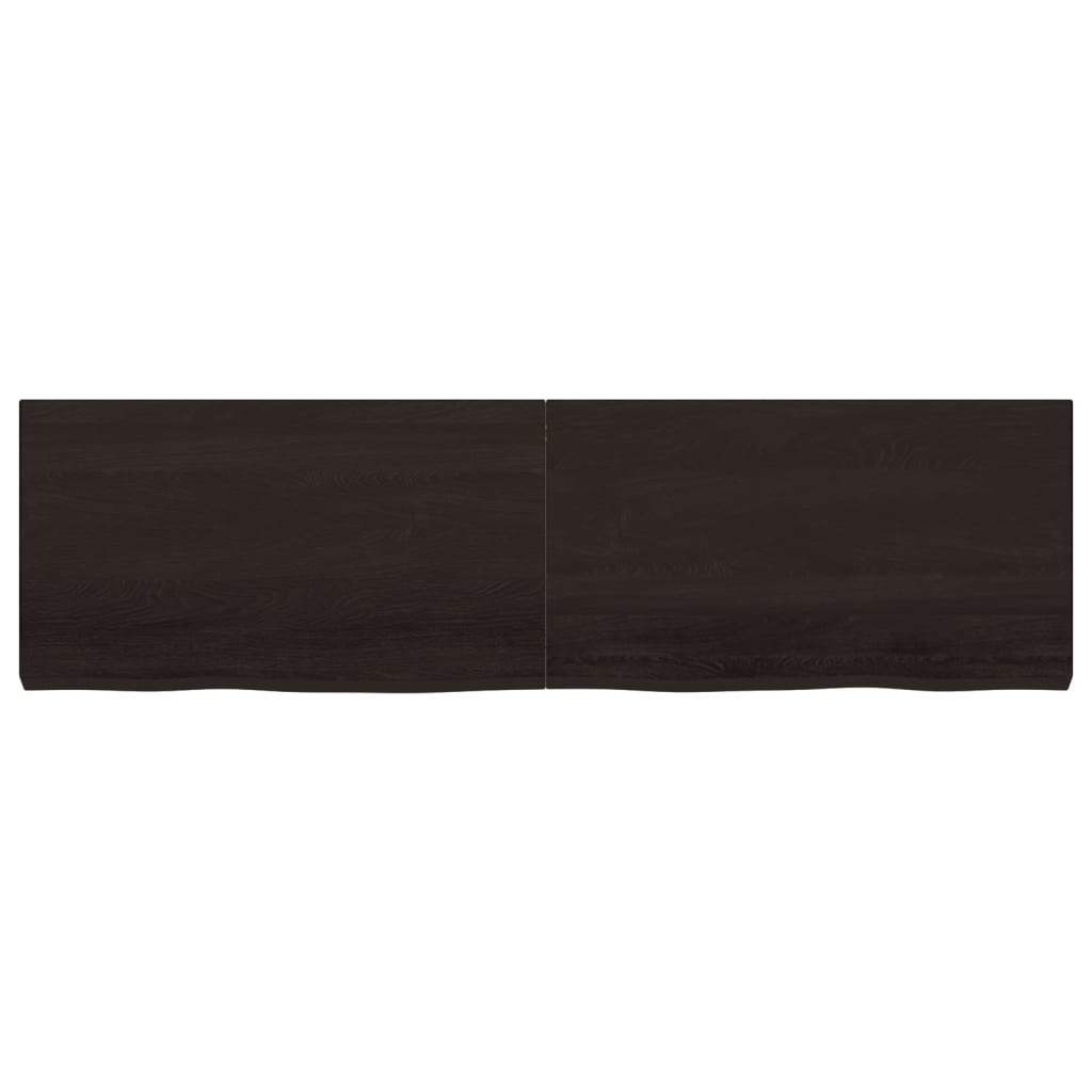 Bordplate mørkebrun 180x50x(2-6) cm behandlet heltre eik