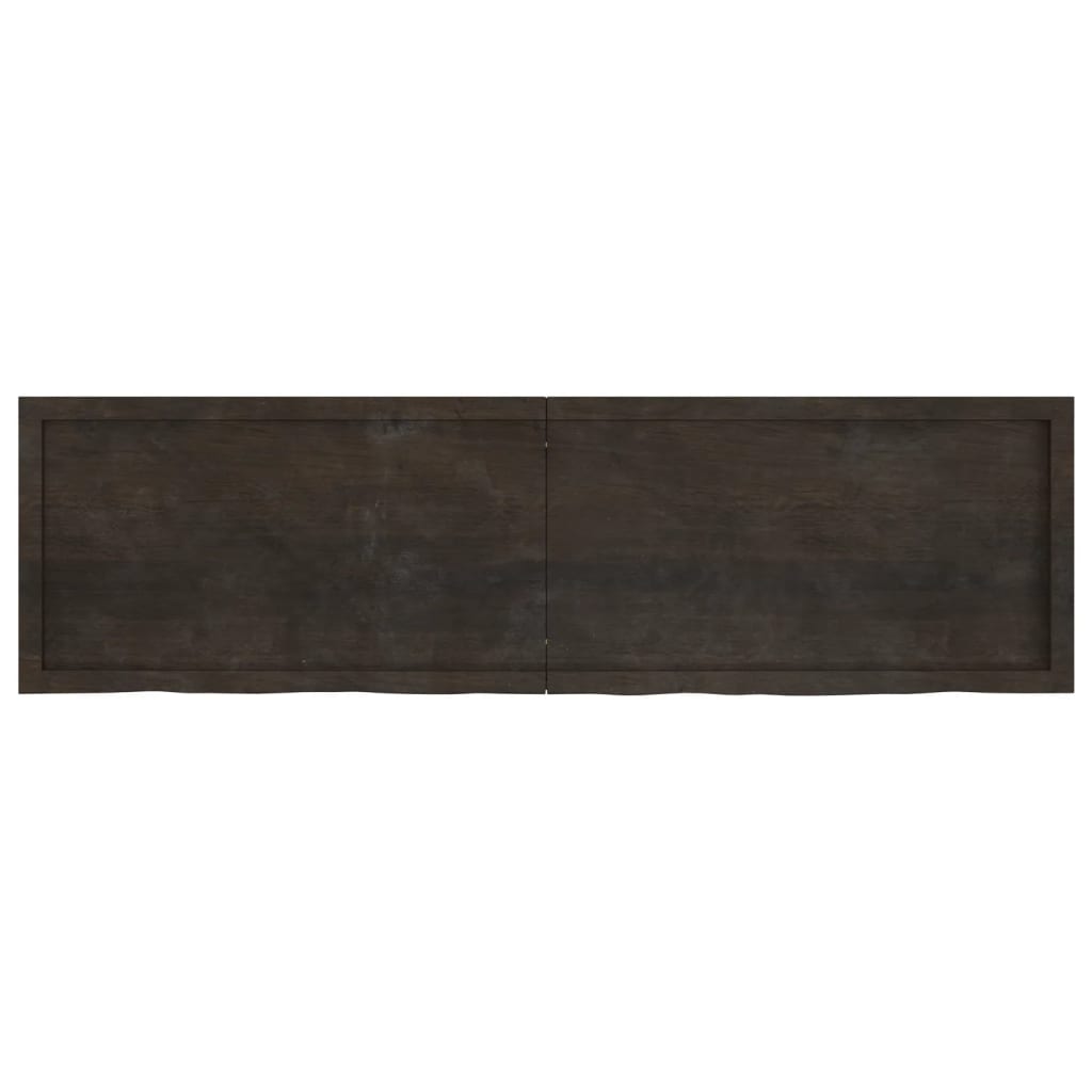 Bordplate mørkebrun 180x50x(2-6) cm behandlet heltre eik