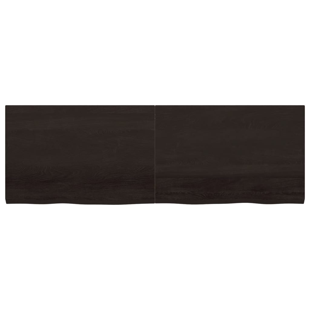 Bordplate mørkebrun 180x60x(2-4) cm behandlet heltre eik