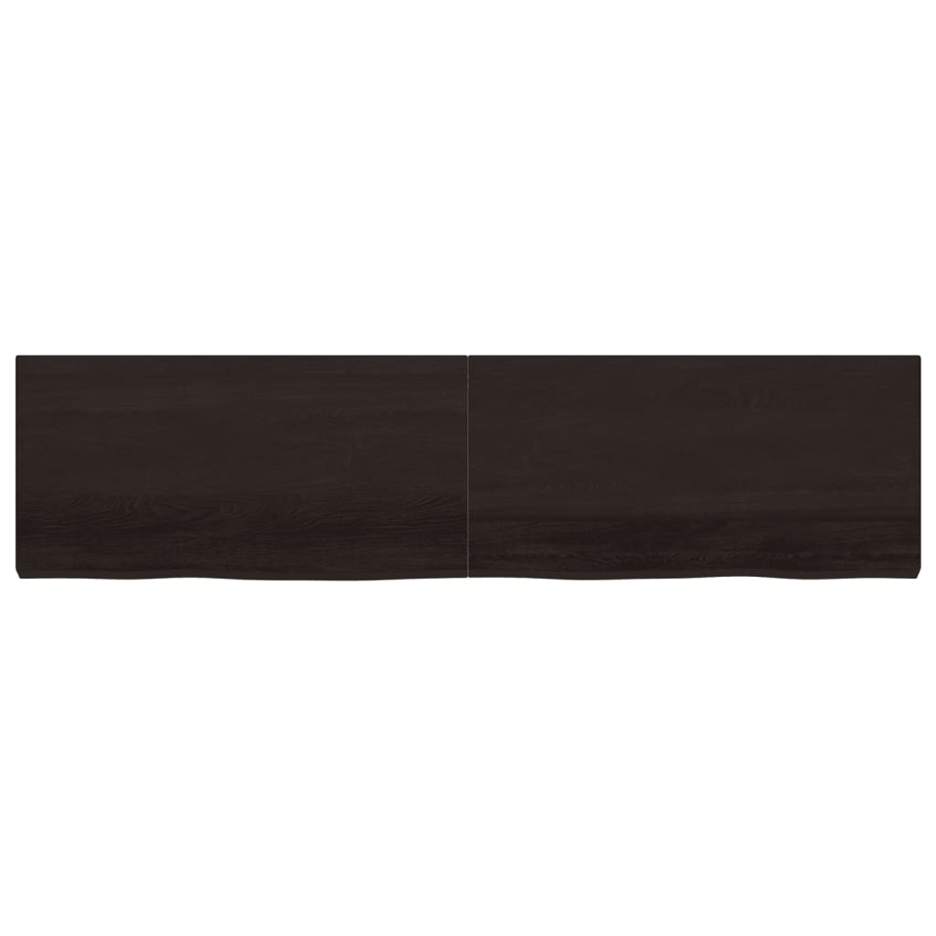 Bordplate mørkebrun 200x50x(2-6) cm behandlet heltre eik