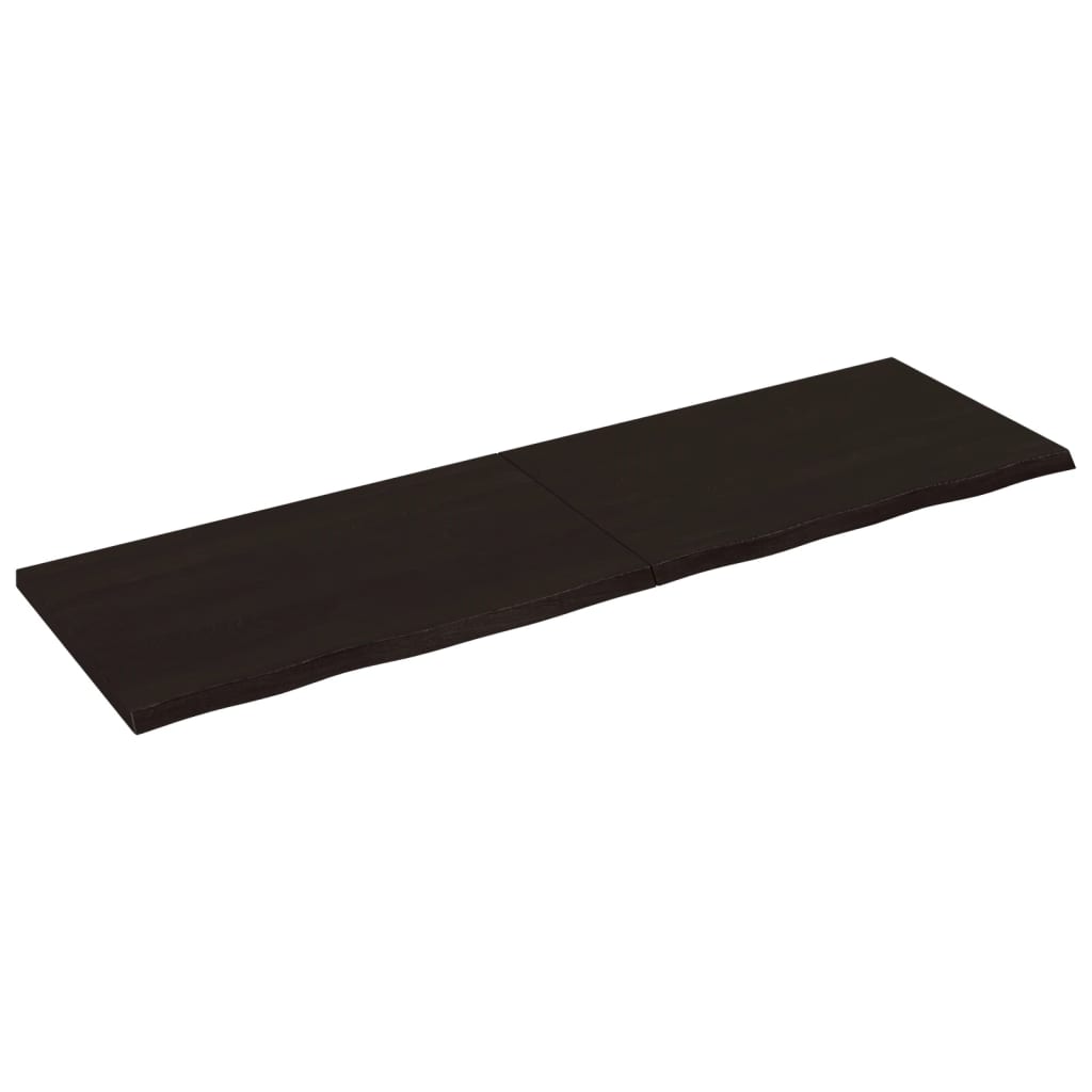 Bordplate mørkebrun 200x60x(2-4) cm behandlet heltre eik