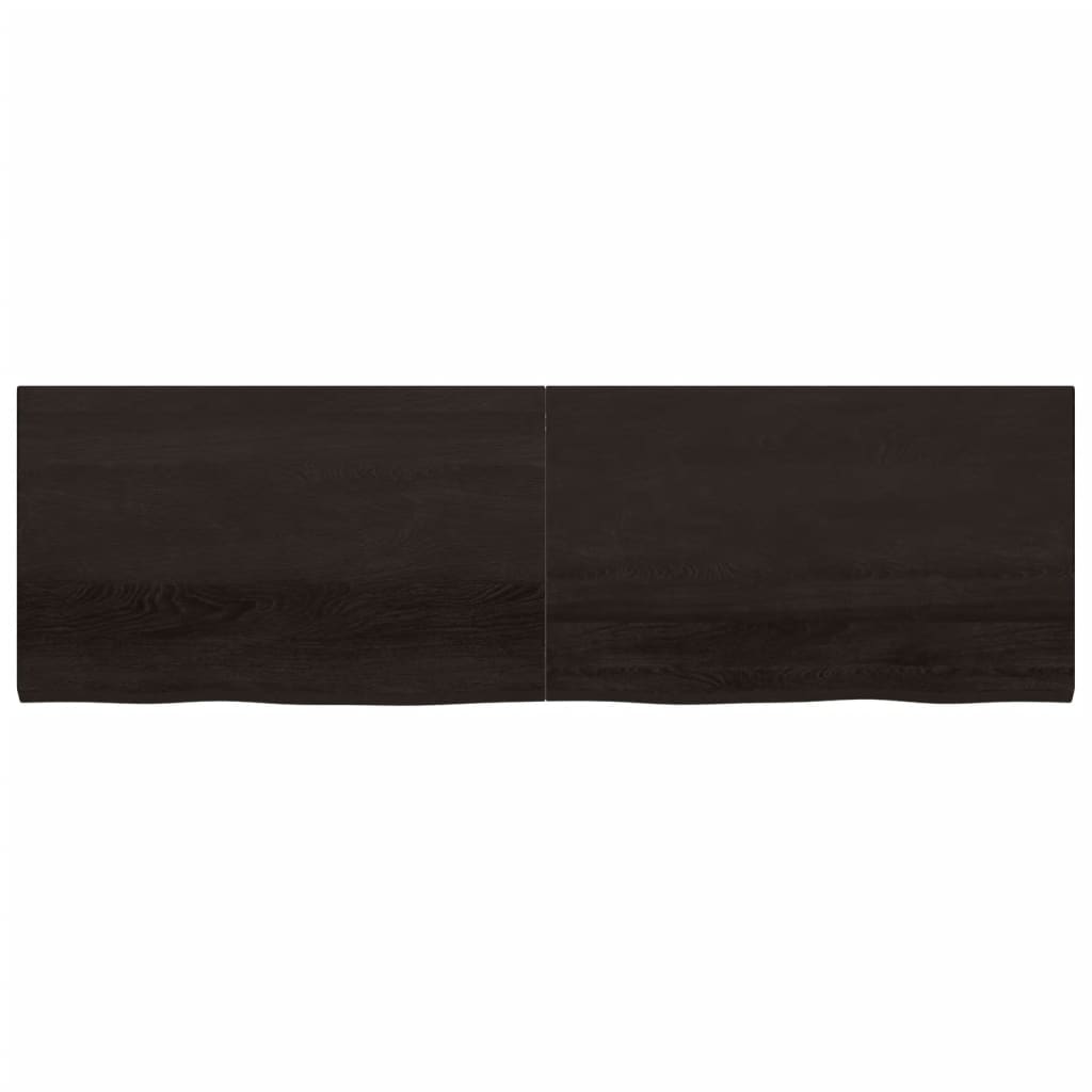 Bordplate mørkebrun 200x60x(2-4) cm behandlet heltre eik