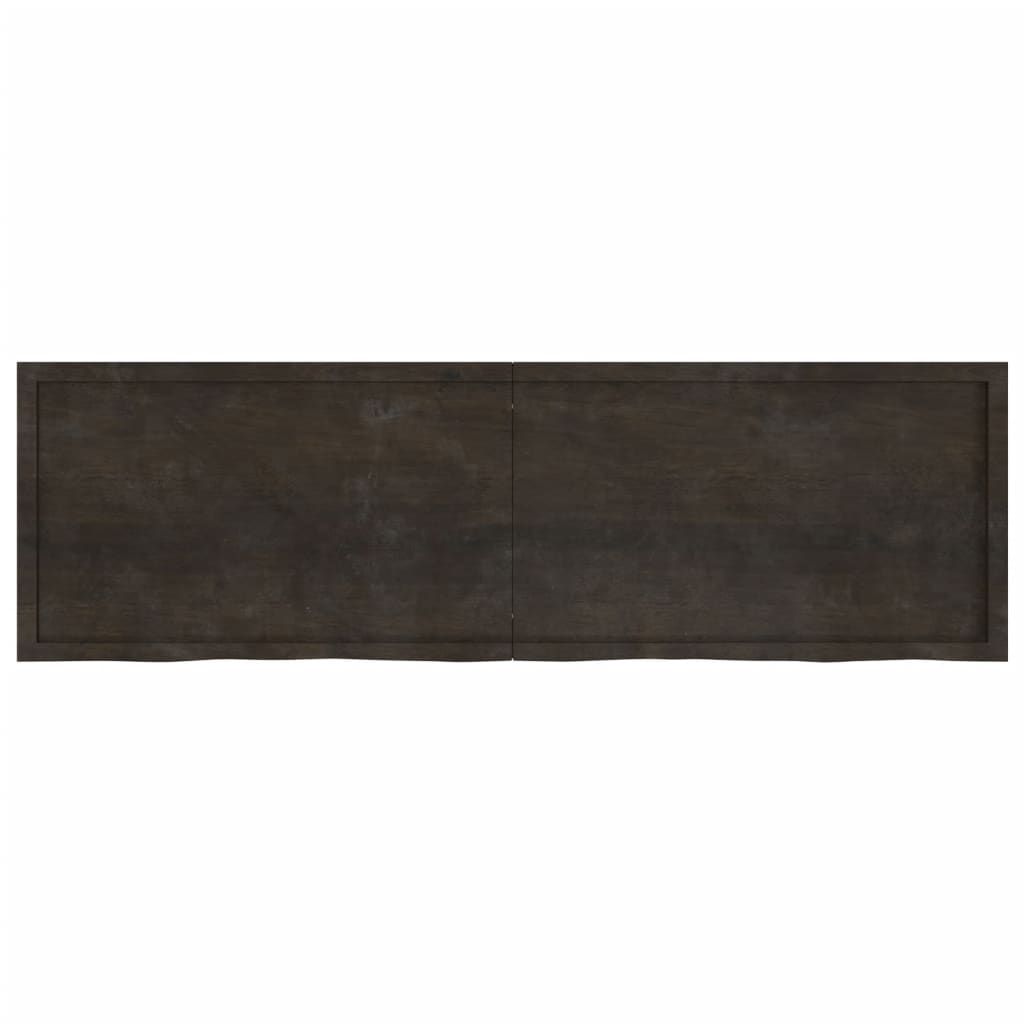 Bordplate mørkebrun 200x60x(2-4) cm behandlet heltre eik