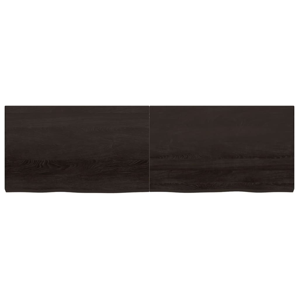 Bordplate mørkebrun 200x60x(2-6) cm behandlet heltre eik