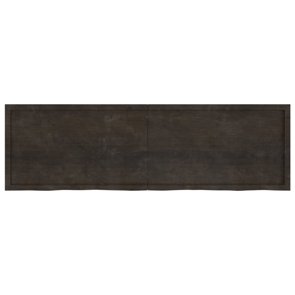 Bordplate mørkebrun 200x60x(2-6) cm behandlet heltre eik