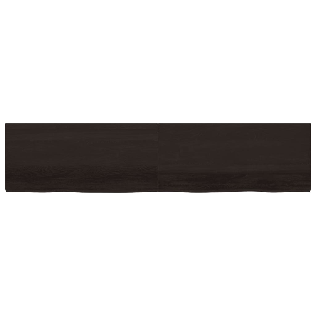 Bordplate mørkebrun 220x50x(2-6) cm behandlet heltre eik