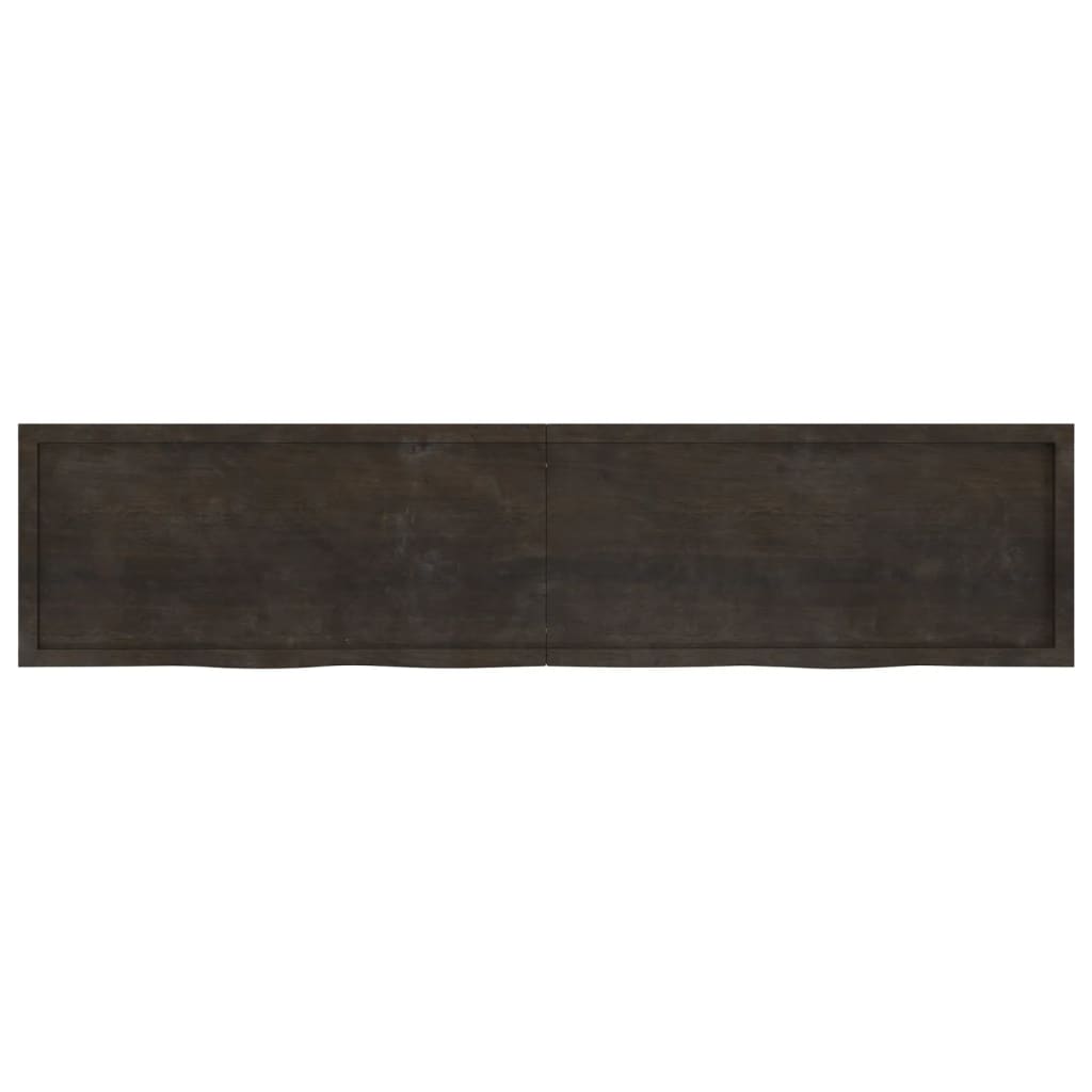 Bordplate mørkebrun 220x50x(2-6) cm behandlet heltre eik