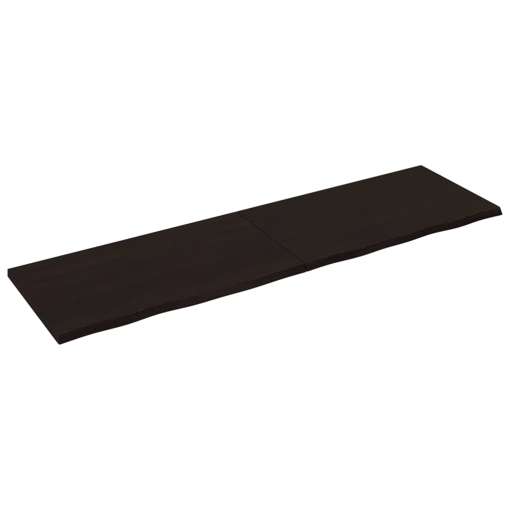 Bordplate mørkebrun 220x60x(2-4) cm behandlet heltre eik