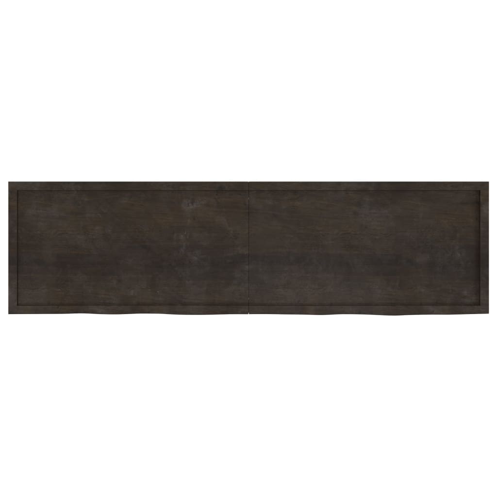 Bordplate mørkebrun 220x60x(2-4) cm behandlet heltre eik