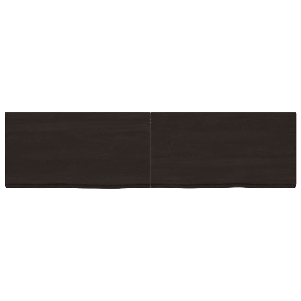 Bordplate mørkebrun 220x60x(2-6) cm behandlet heltre eik