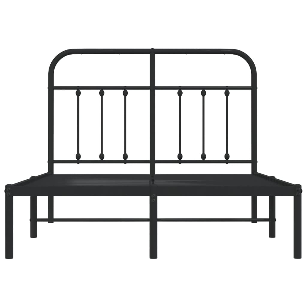 Sengeramme i metall med hodegavl svart 120x190 cm