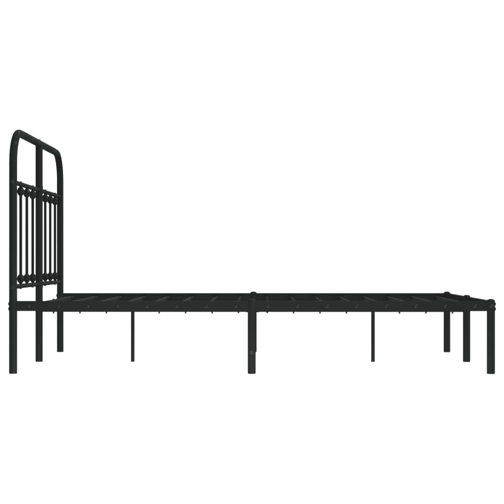Sengeramme i metall med hodegavl svart 120x190 cm