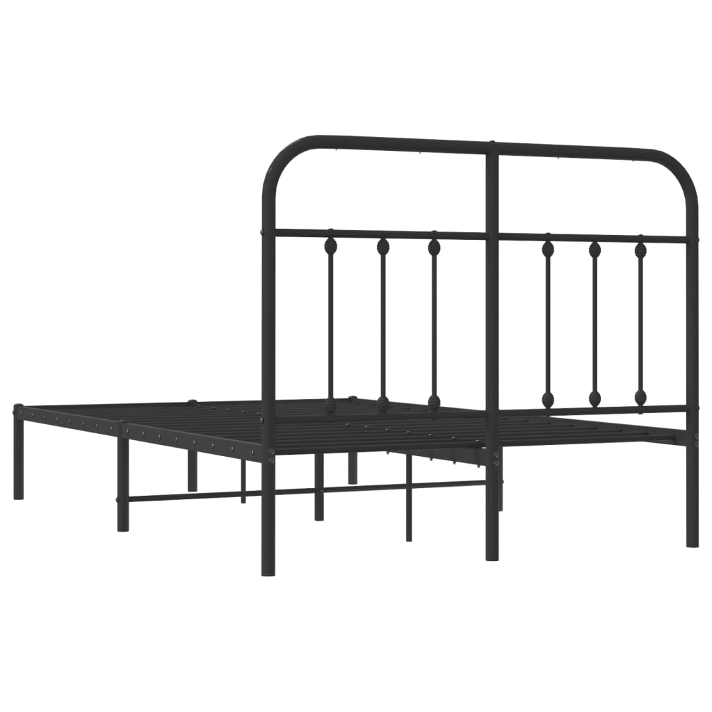 Sengeramme i metall med hodegavl svart 120x190 cm