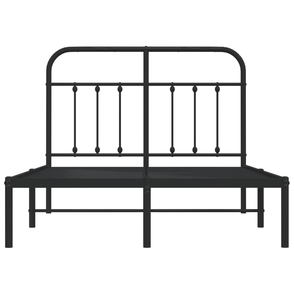 Sengeramme i metall med sengegavl svart 120x200 cm