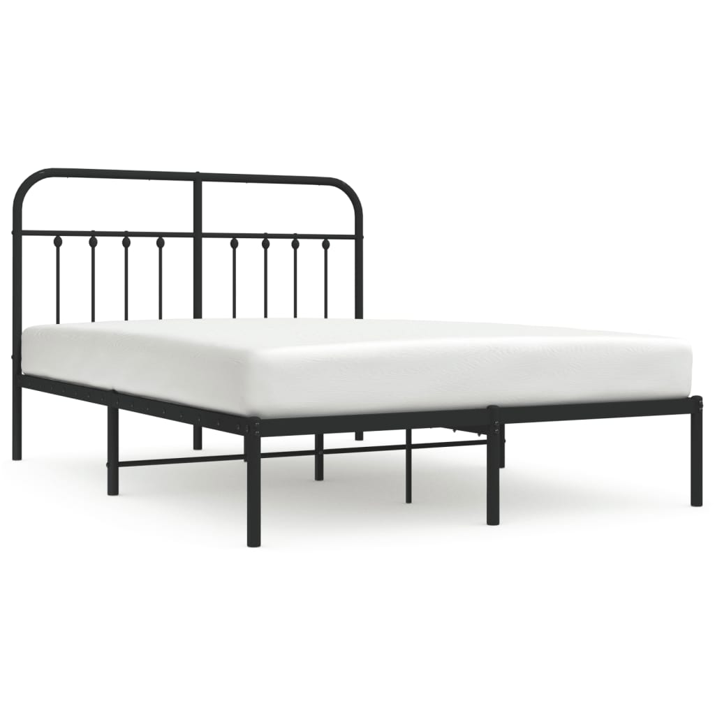Sengeramme i metall med hodegavl svart 140x190 cm