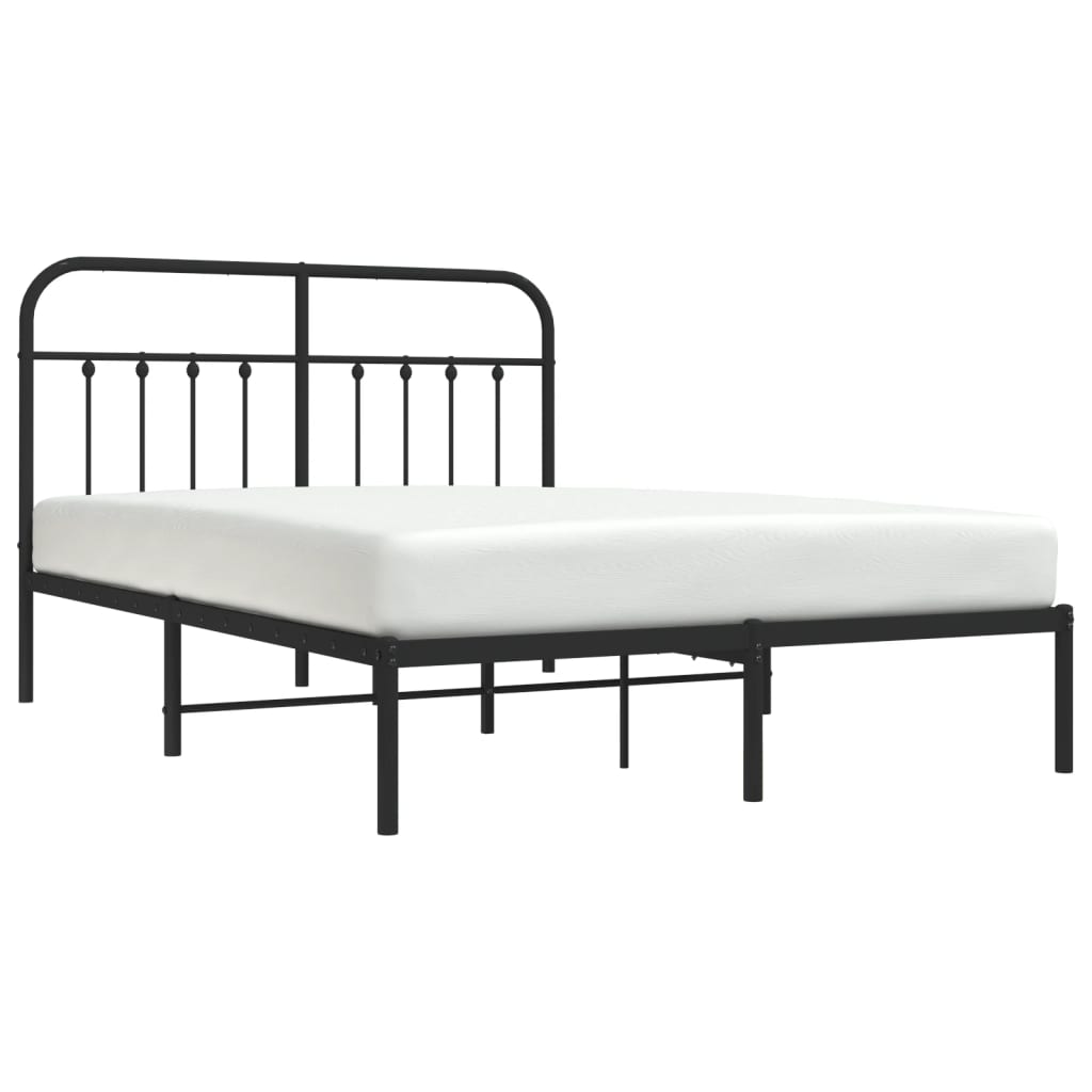 Sengeramme i metall med hodegavl svart 140x190 cm