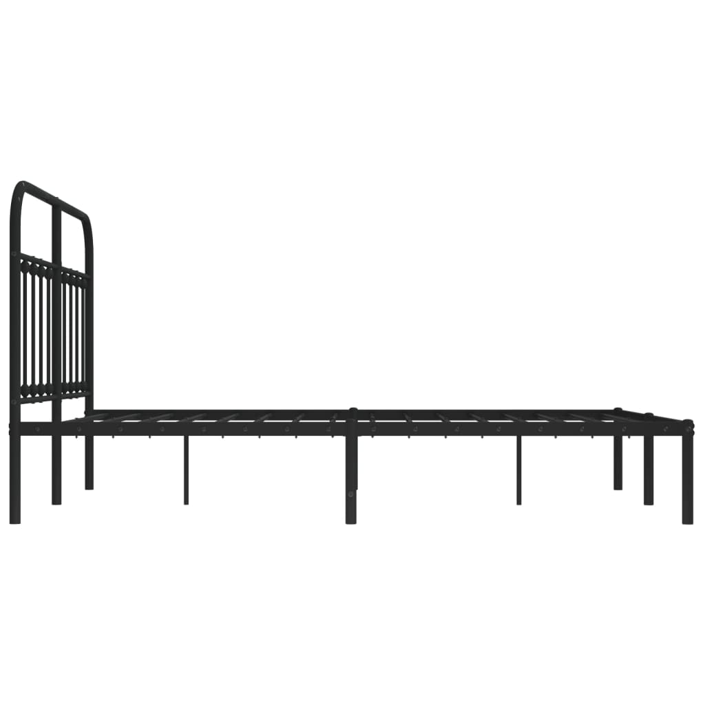 Sengeramme i metall med hodegavl svart 140x190 cm