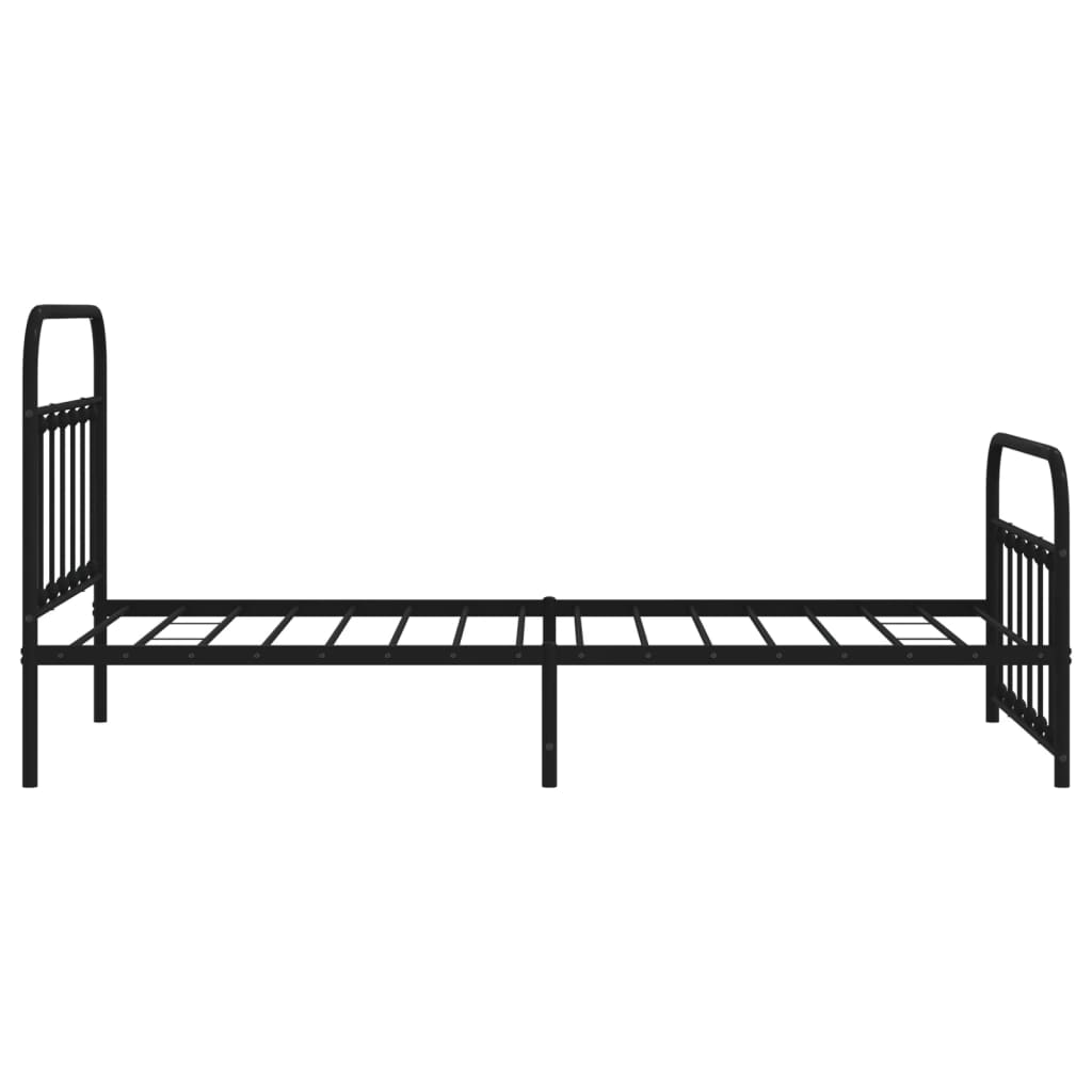 Sengeramme i metall med hode- og fotgavl svart 107x203 cm