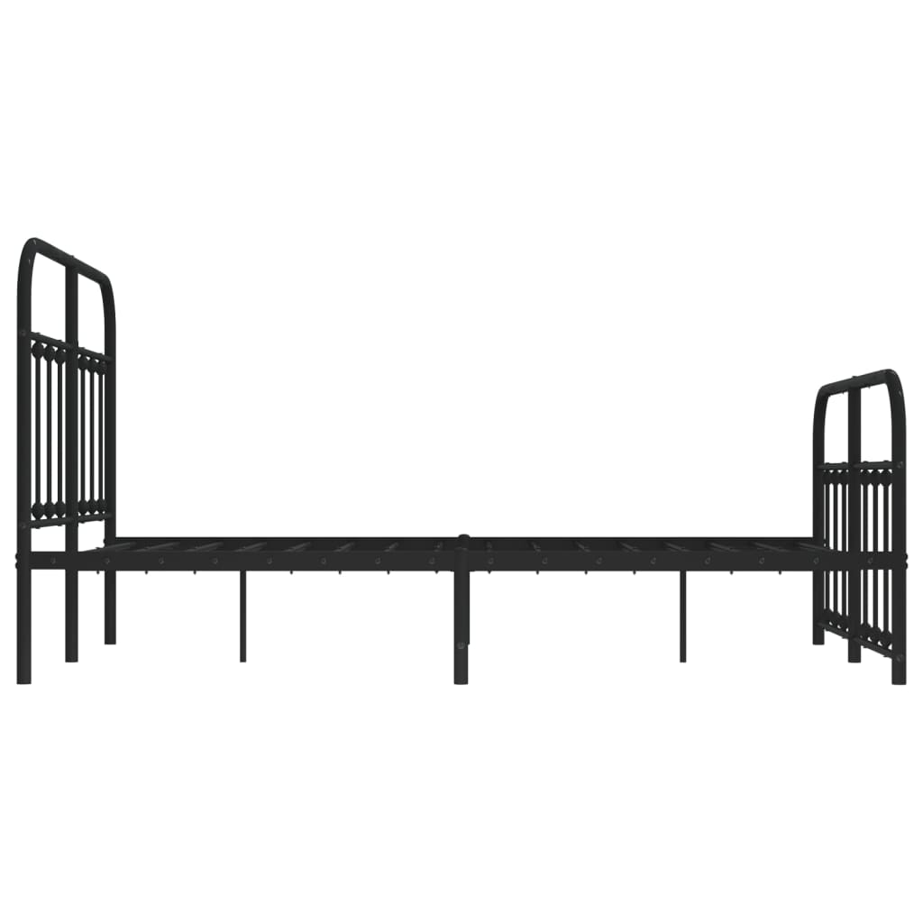 Sengeramme i metall med hode- og fotgavl svart 120x190 cm