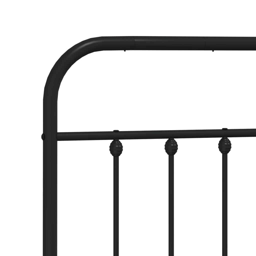 Sengeramme i metall med hode- og fotgavl svart 120x190 cm