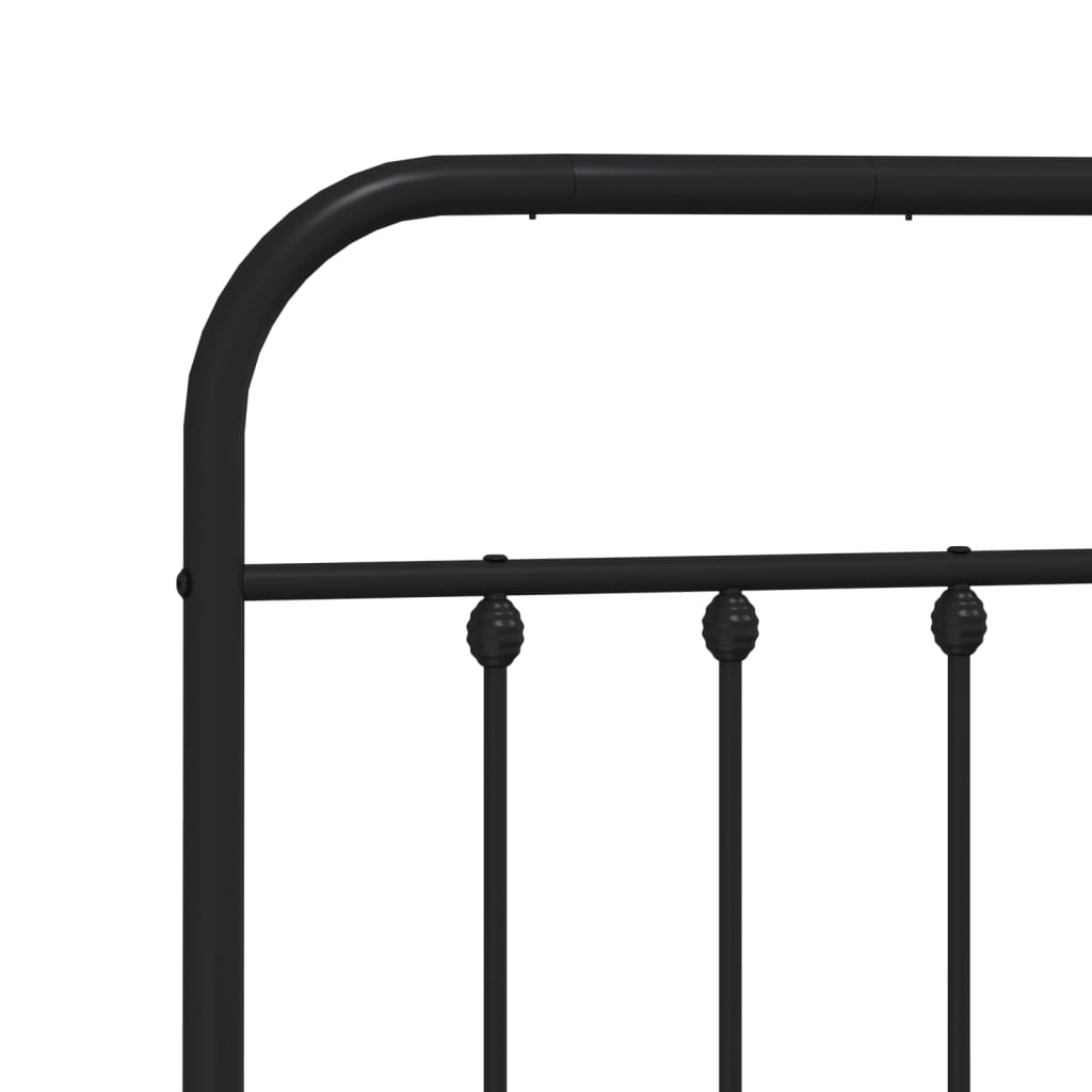 Sengeramme i metall med hode- og fotgavl svart 120x200 cm