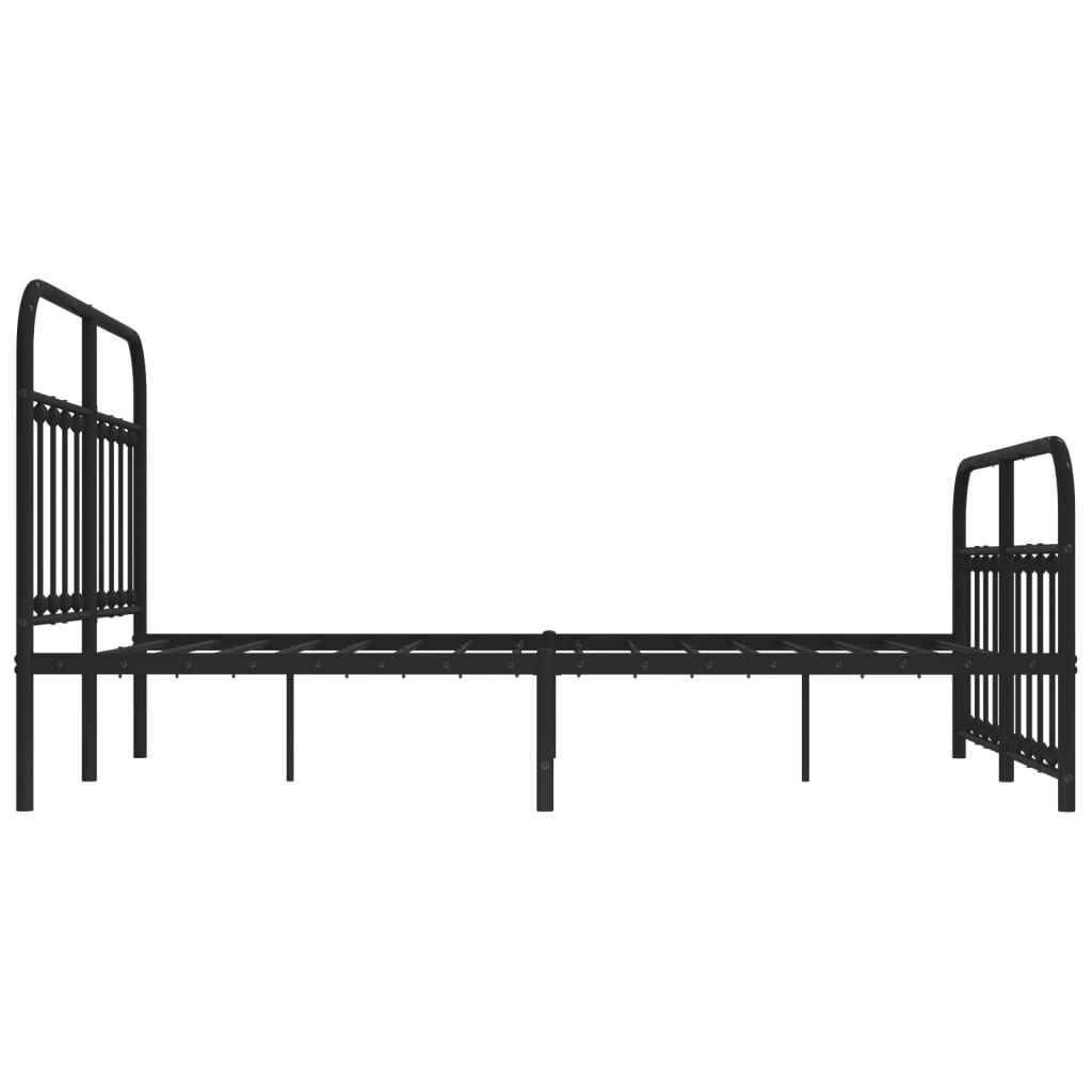 Sengeramme i metall med hode- og fotgavl svart 140x190 cm