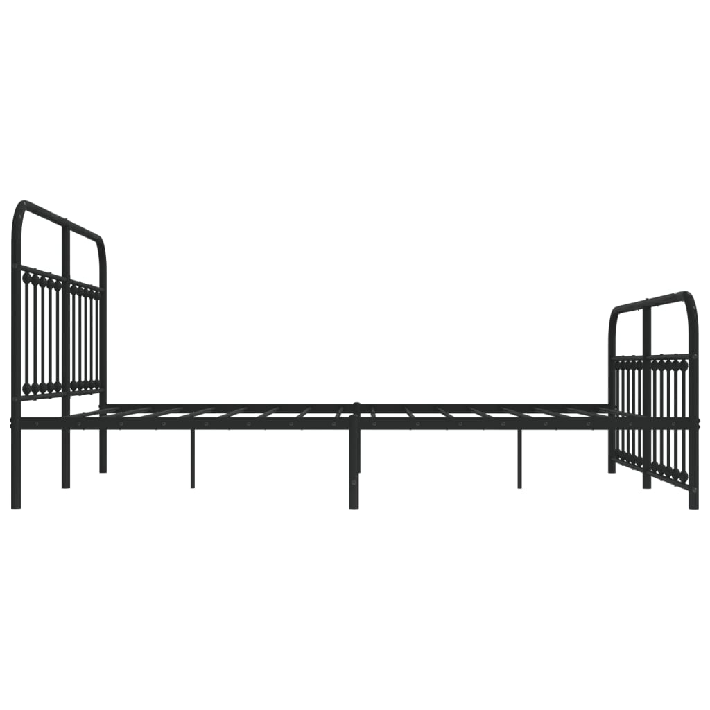 Sengeramme i metall uten madrass med fotgavl svart 180x200 cm