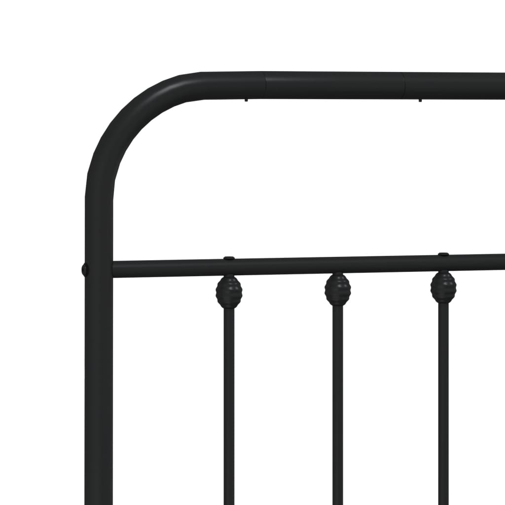 Sengeramme i metall med hode- og fotgavl svart 183x213 cm