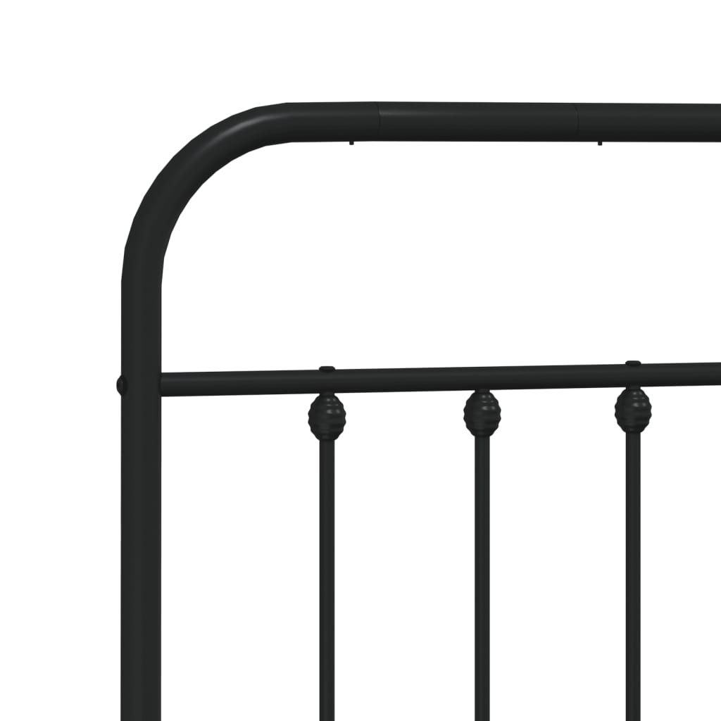 Sengeramme i metall med hode- og fotgavl svart 200x200 cm