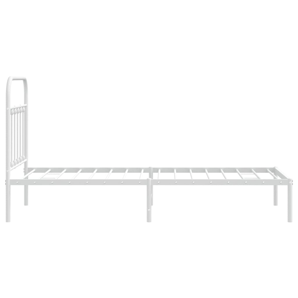 Sengeramme i metall med hodegavl hvit 90x200 cm