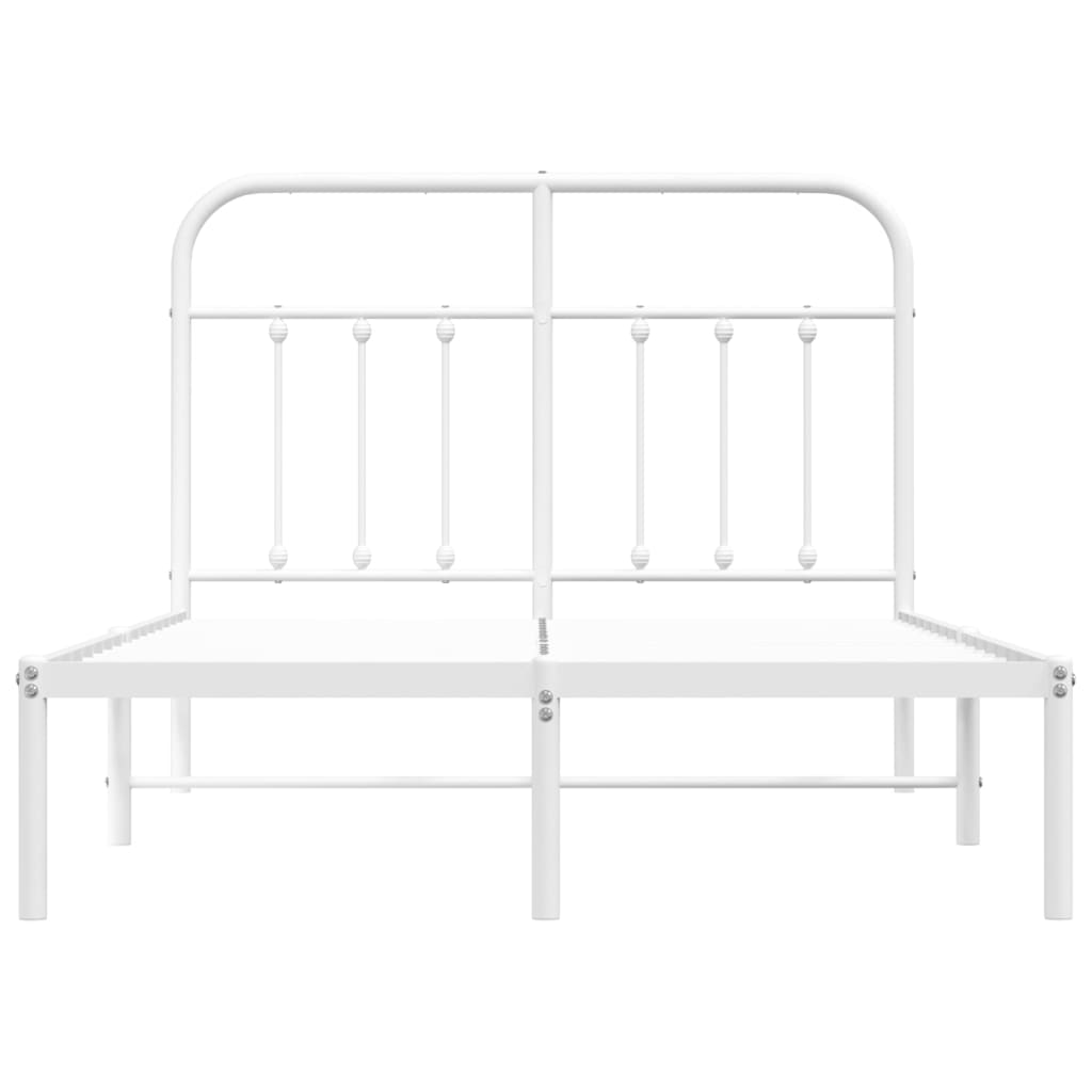 Sengeramme i metall med hodegavl hvit 120x190 cm