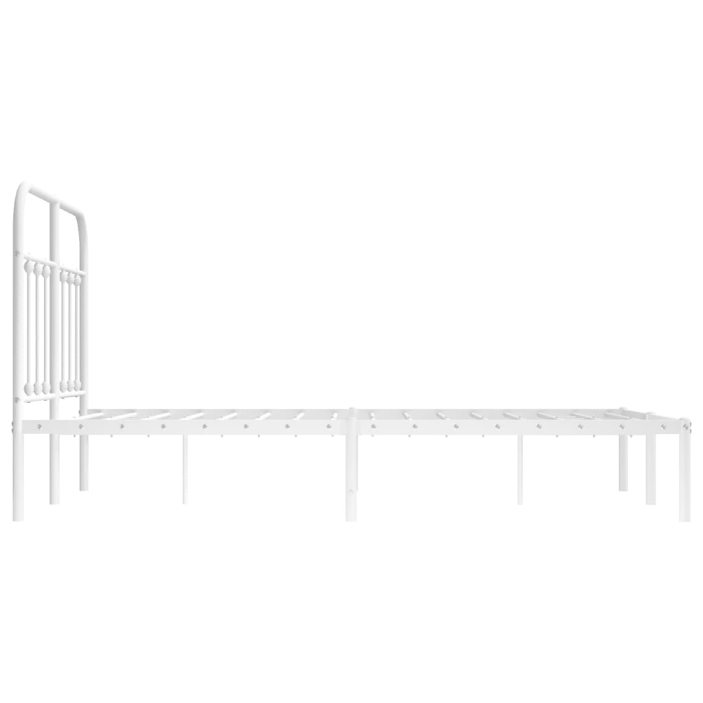 Sengeramme i metall med hodegavl hvit 120x190 cm