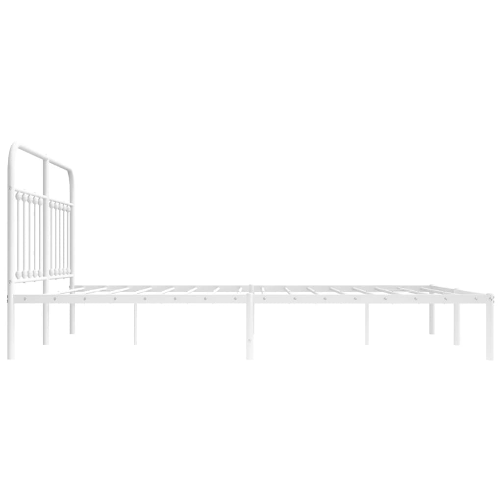 Sengeramme i metall med sengegavl hvit 160x200 cm