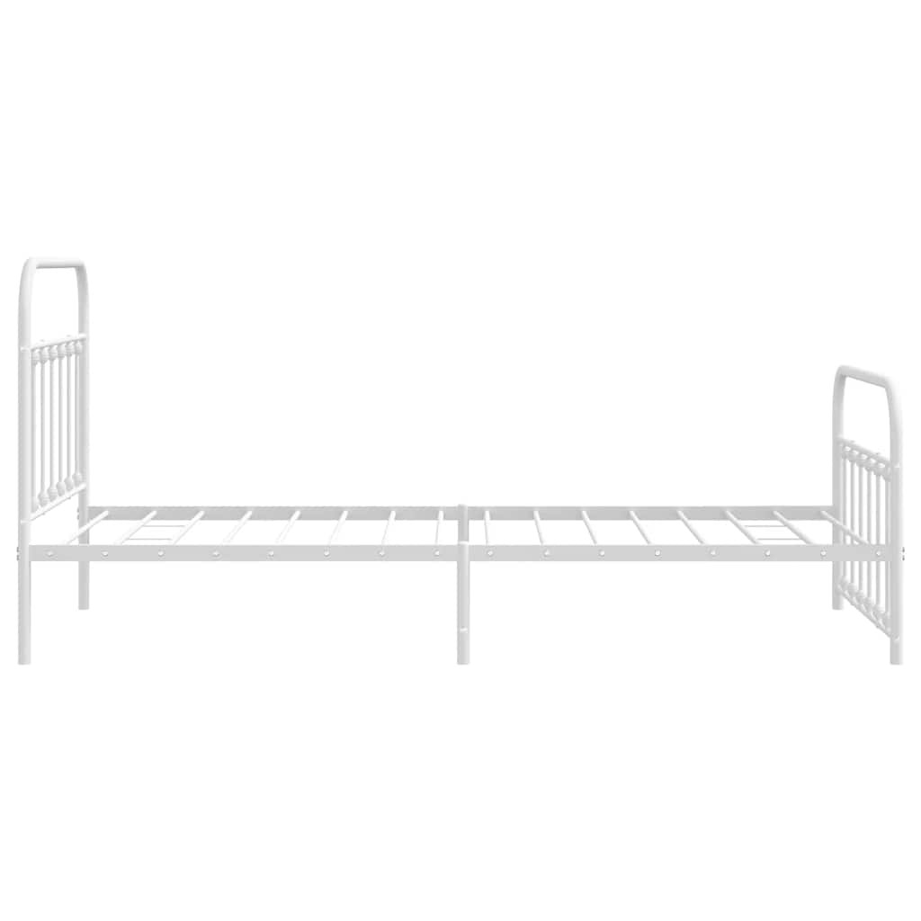 Sengeramme i metall med hode- og fotgavl hvit 100x200 cm