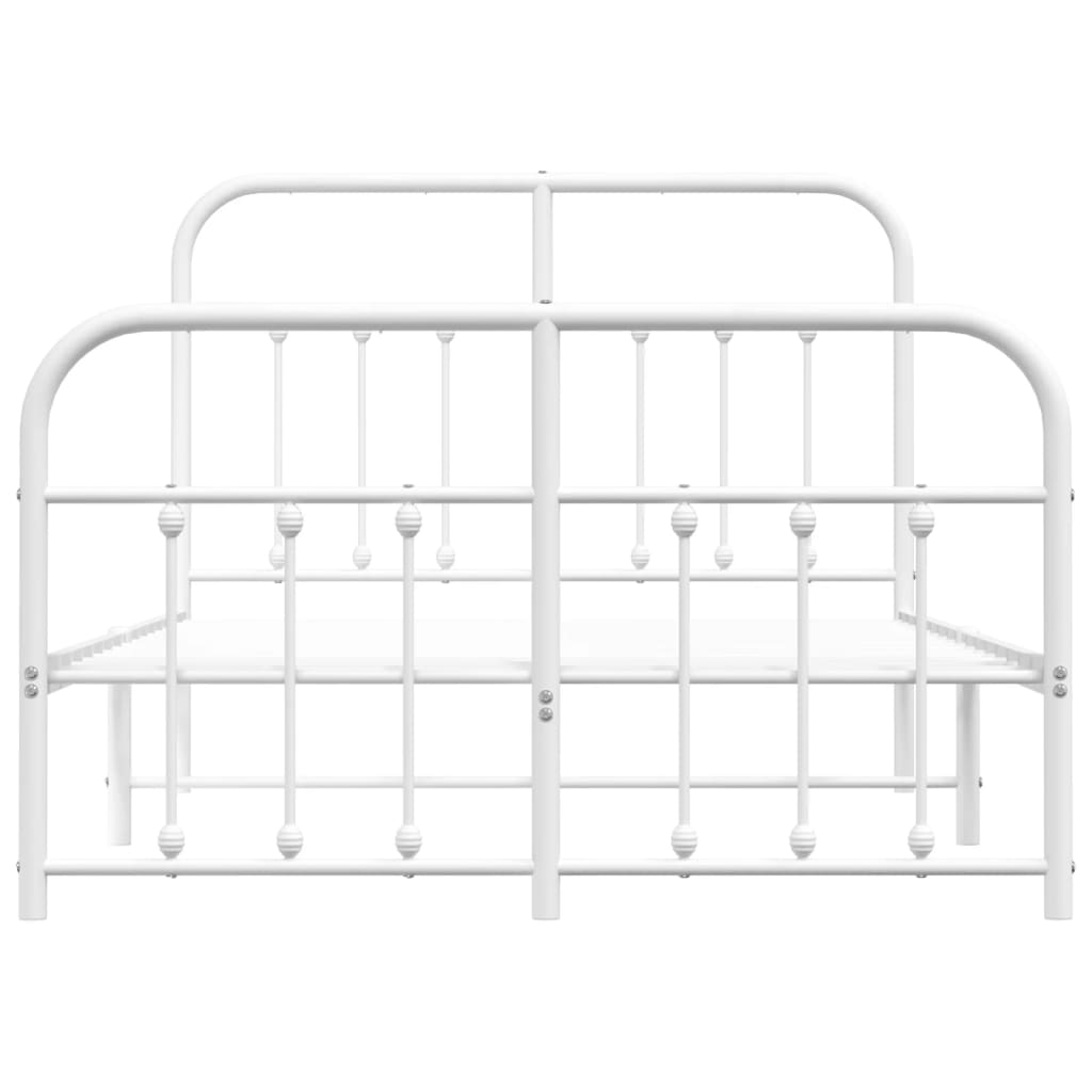 Sengeramme i metall med hode- og fotgavl hvit 120x200 cm