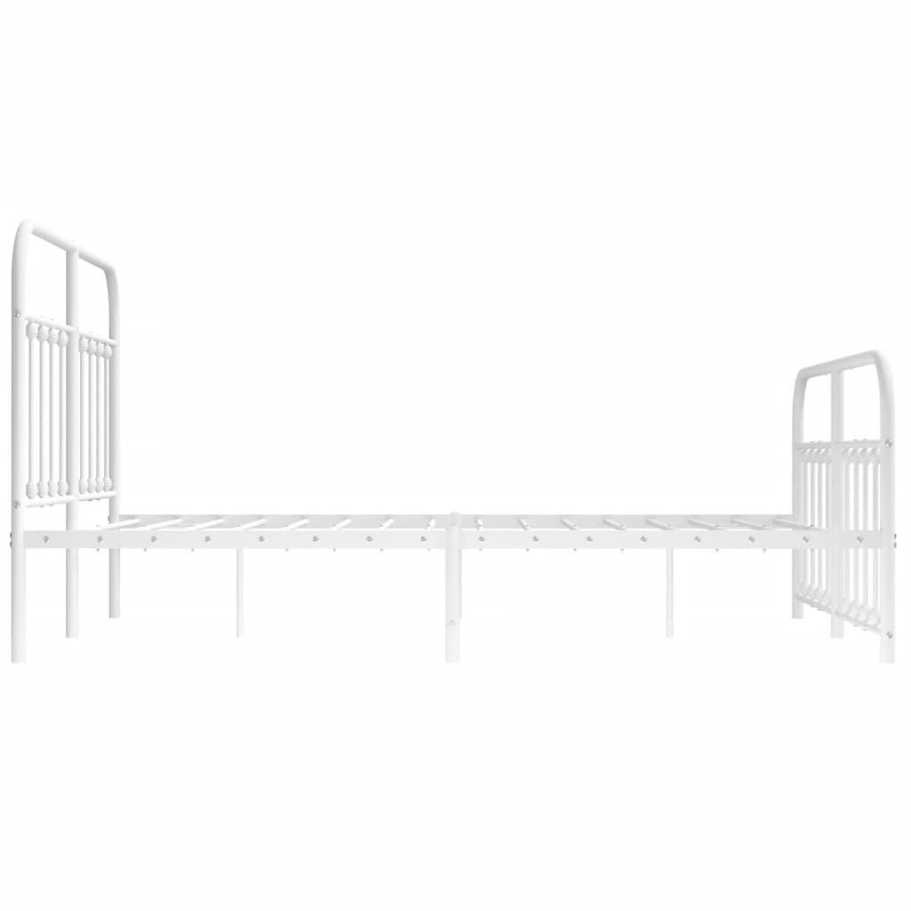 Sengeramme i metall med hode- og fotgavl hvit 140x190 cm