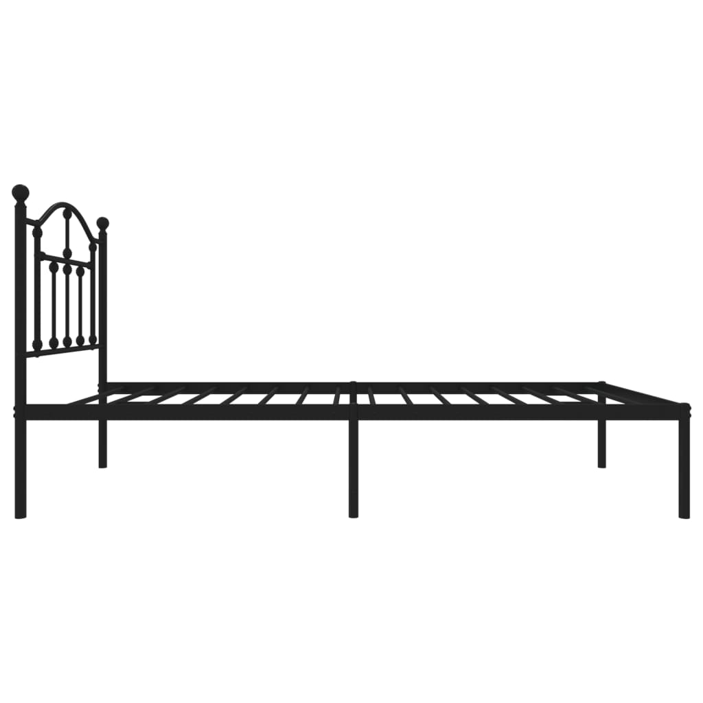 Sengeramme i metall med hodegavl svart 75x190 cm