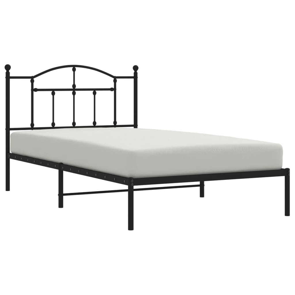 Sengeramme i metall med hodegavl svart 107x203 cm