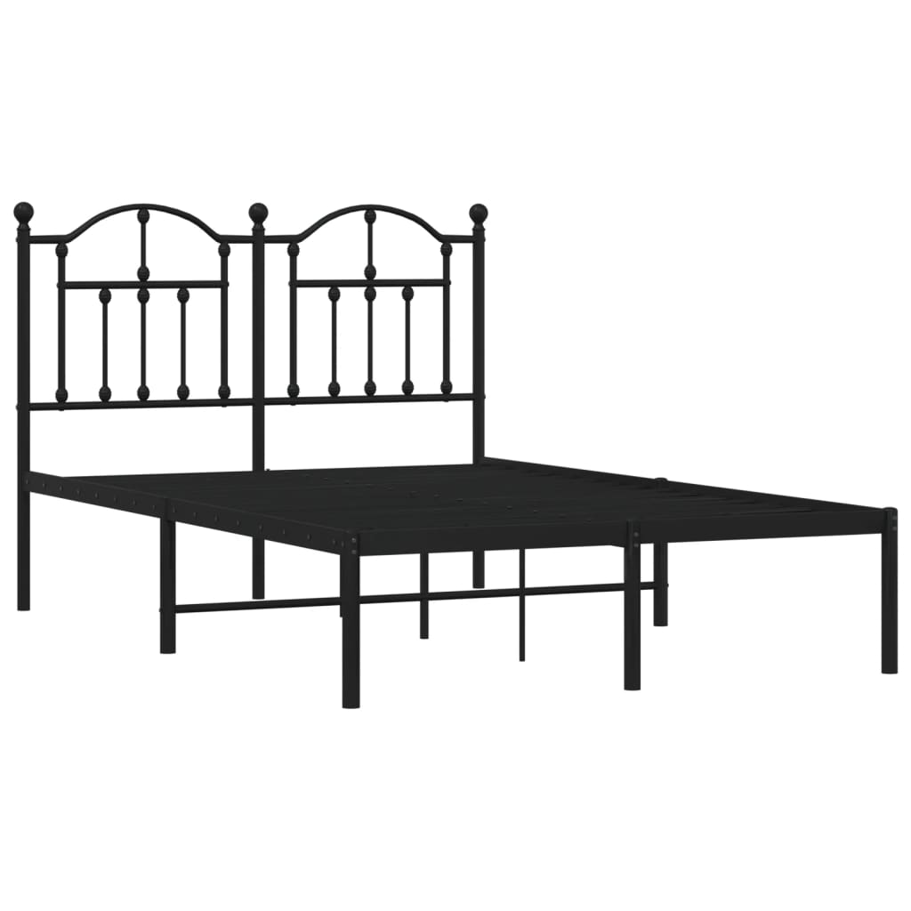 Sengeramme i metall med hodegavl svart 120x190 cm