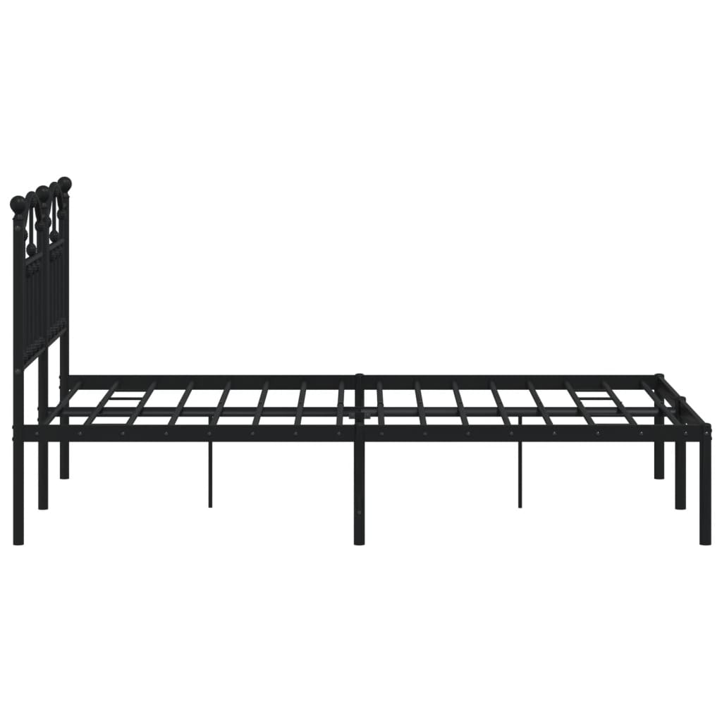 Sengeramme i metall med hodegavl svart 120x190 cm