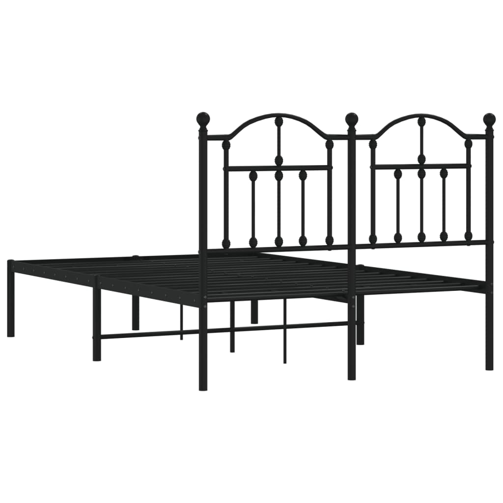 Sengeramme i metall med hodegavl svart 120x190 cm