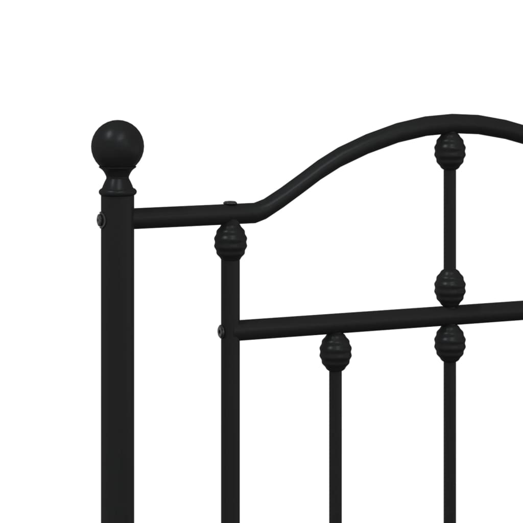 Sengeramme i metall med hodegavl svart 120x190 cm