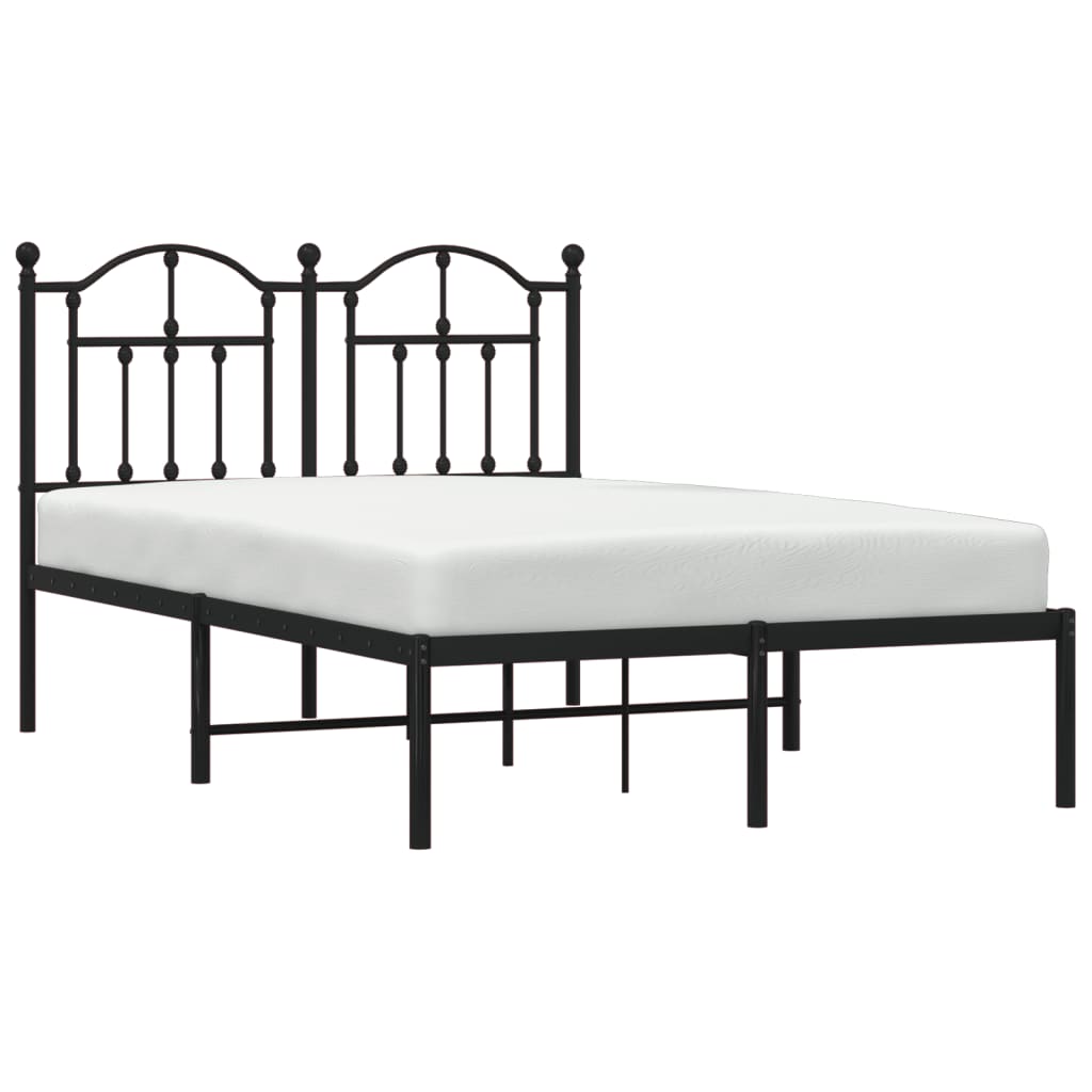 Sengeramme i metall med sengegavl svart 120x200 cm