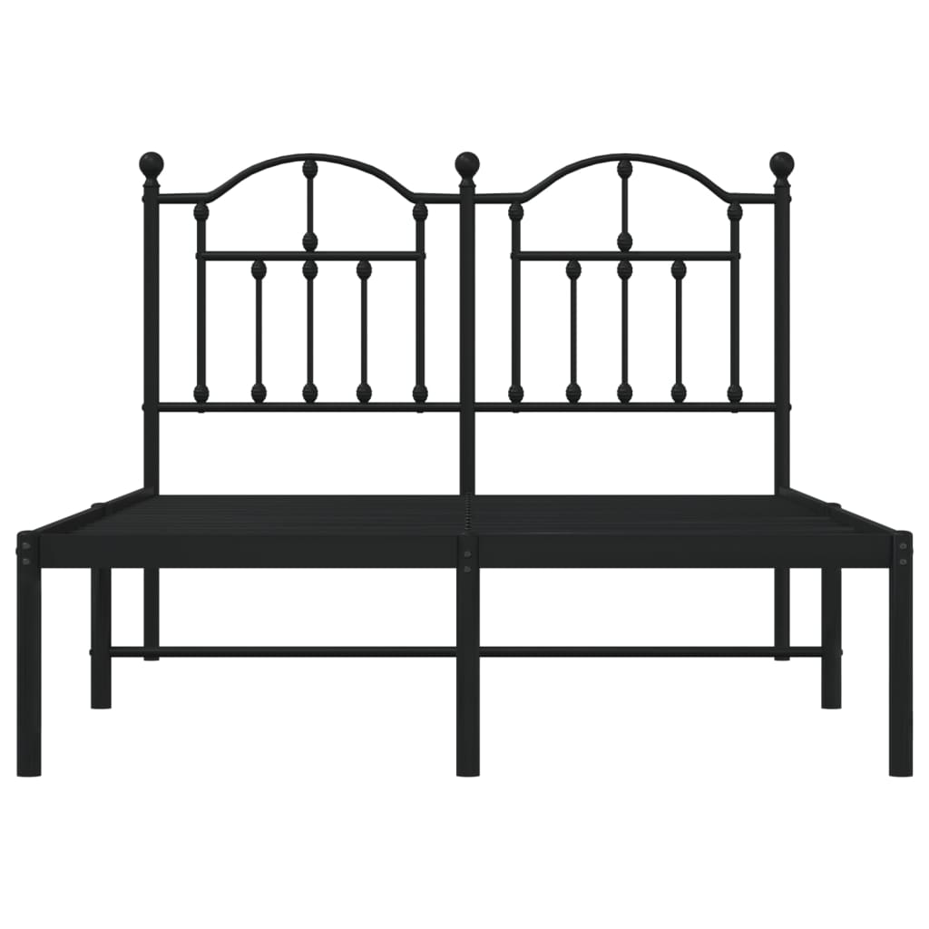 Sengeramme i metall med sengegavl svart 120x200 cm