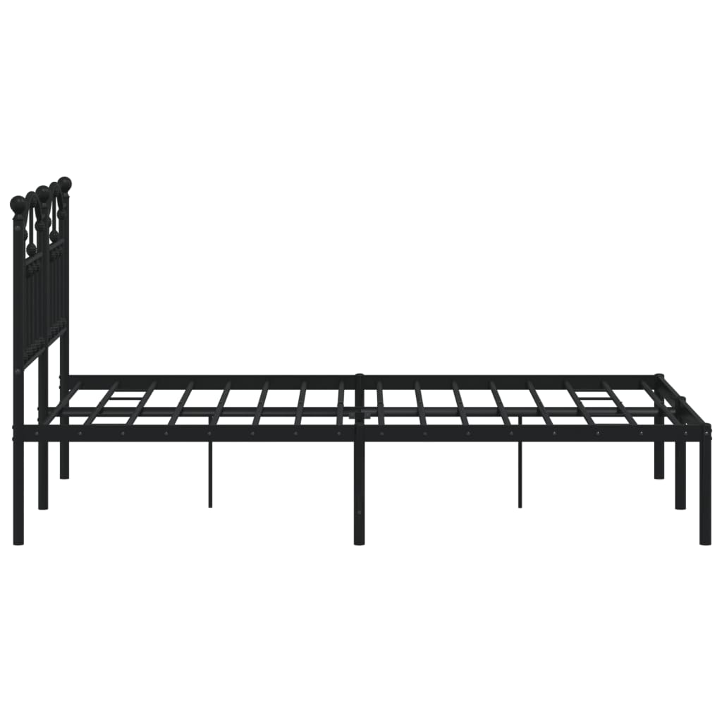 Sengeramme i metall med sengegavl svart 120x200 cm